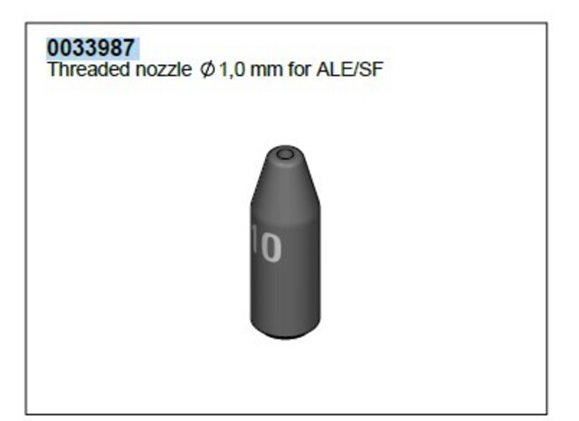 Teflon nozzle Ø 1.0 for ALE/SF
