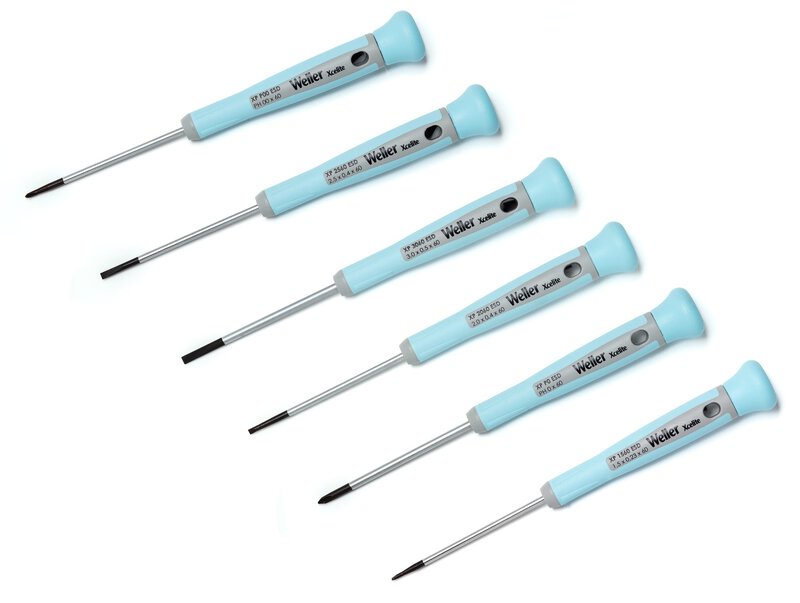 Weller Xcelite 6-częściowy zestaw wkrętaków precyzyjnych Phillips®/ z rowkiem płaskim z walizką do przechowywania