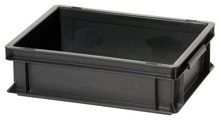 ESD storage container, conductive, black, 400 x 300 x 320 mm #zoom-1