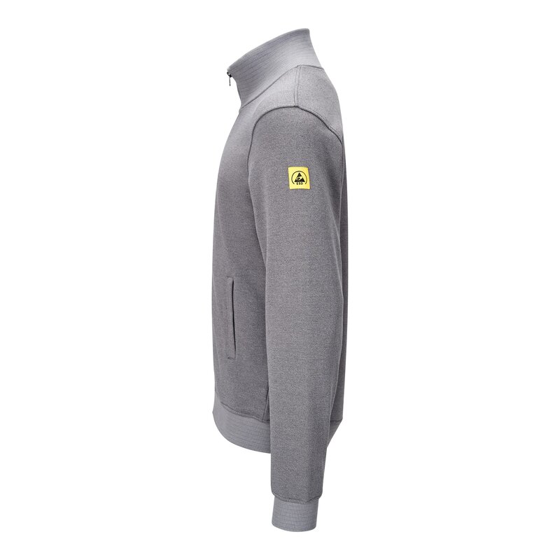 ESD Sweatjacke mit Zipper, grau, S, Comfort-Fit #3