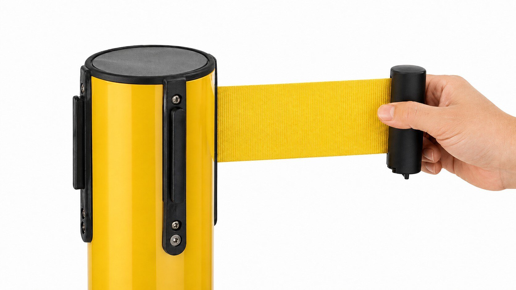 Gurtabsperrpfosten mit 5m Gurtband "ESD PROTECTED AREA", gelb, 96 cm #zoom-4