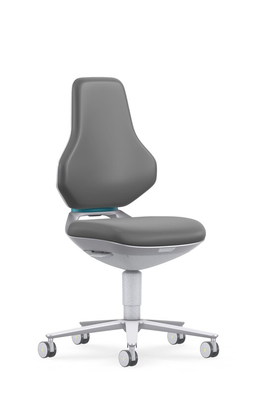 ESD cleanroom TEXON 2 industrial swivel chair, with castors, faux leather Magic gray #1
