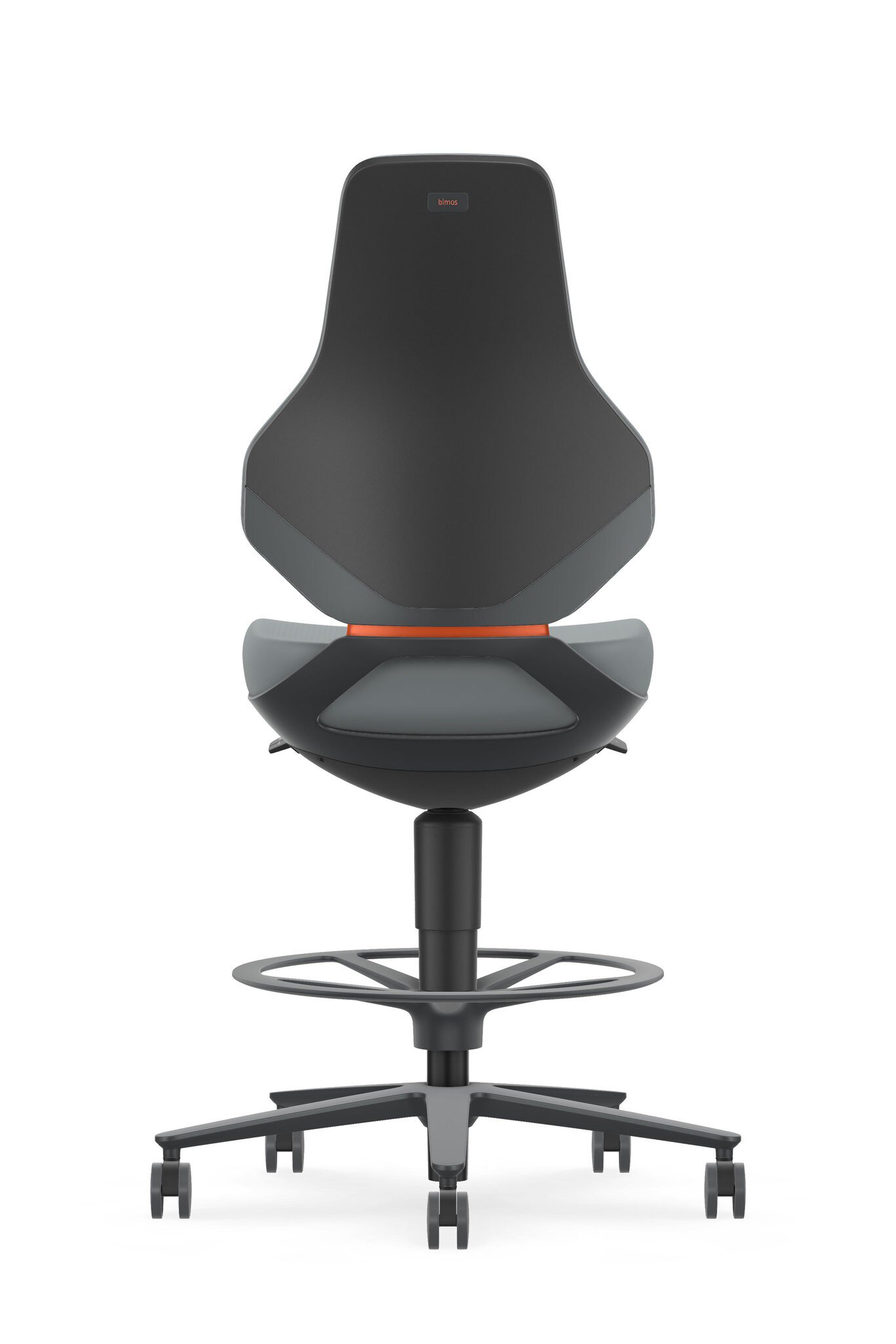 TEXON 4 siège de travail pivotant, avec roulettes d'assise-stop et repose-pieds, Skintec gris #zoom-2