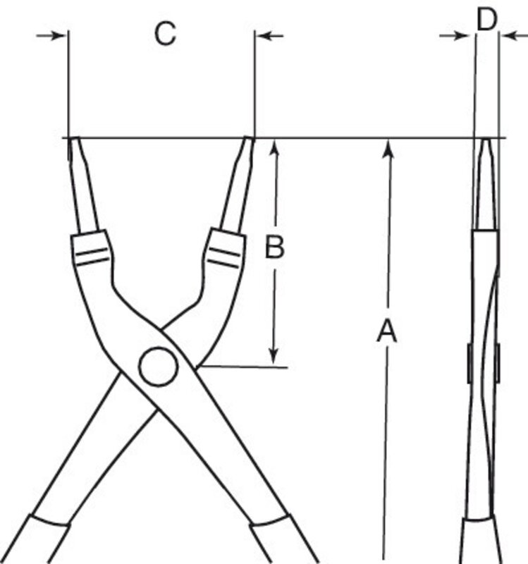 Pince pour circlips intérieurs avec mâchoires droites, brunie 150 mm #3