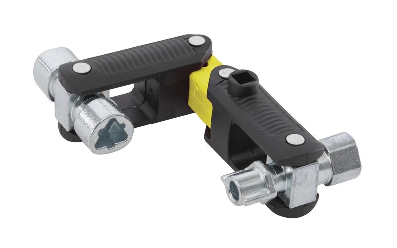 Clés pour armoires électriques 8 en 1, design compact, têtes de clés rotatives à 360°.