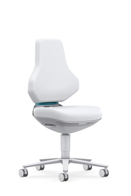 ESD cleanroom TEXON 2 industrial swivel chair, with castors, Skintec white #2
