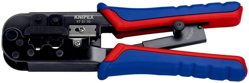 Crimpzange für Westernstecker, brüniert, RJ 11/12 (6-polig) 9,65 mm RJ 45 (8-polig) 11,68 mm, 190 mm, SB Verpackung #2