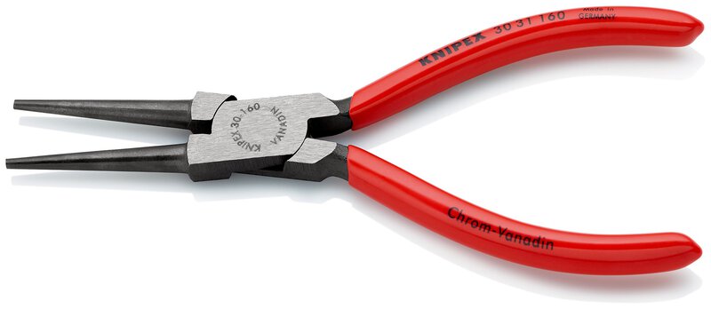 Long-nosed pliers covered with plastic, tip thickness: 2.5 mm, black atramentized, 160 mm (SB card/blister) #2