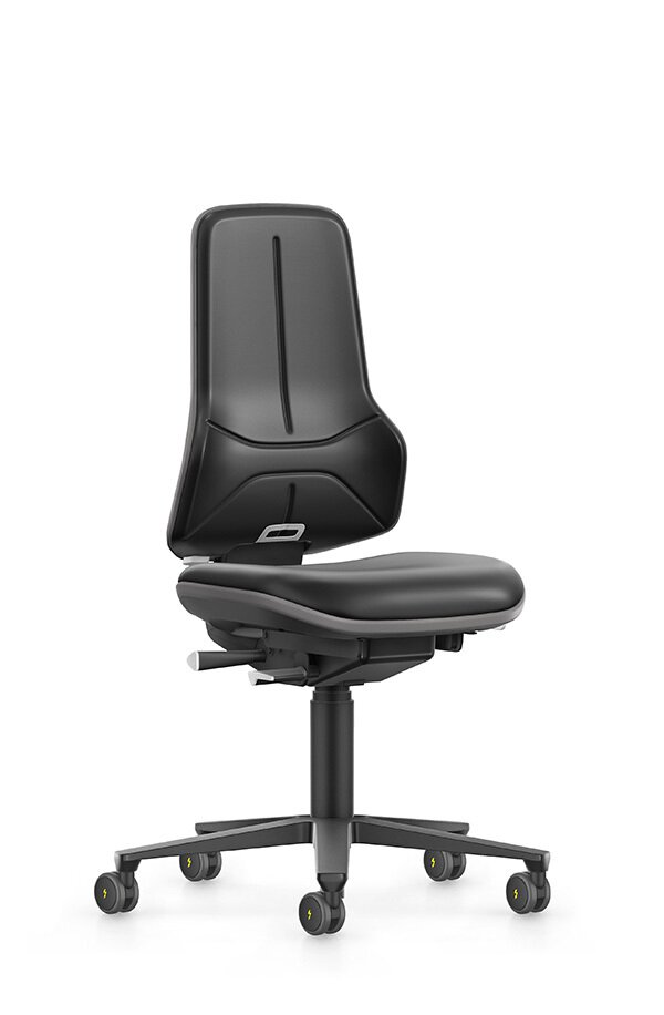 ESD NEON XXL, Schwerlast-Arbeitsstuhl, Kunstleder Magic schwarz, Flexband grau #zoom-1