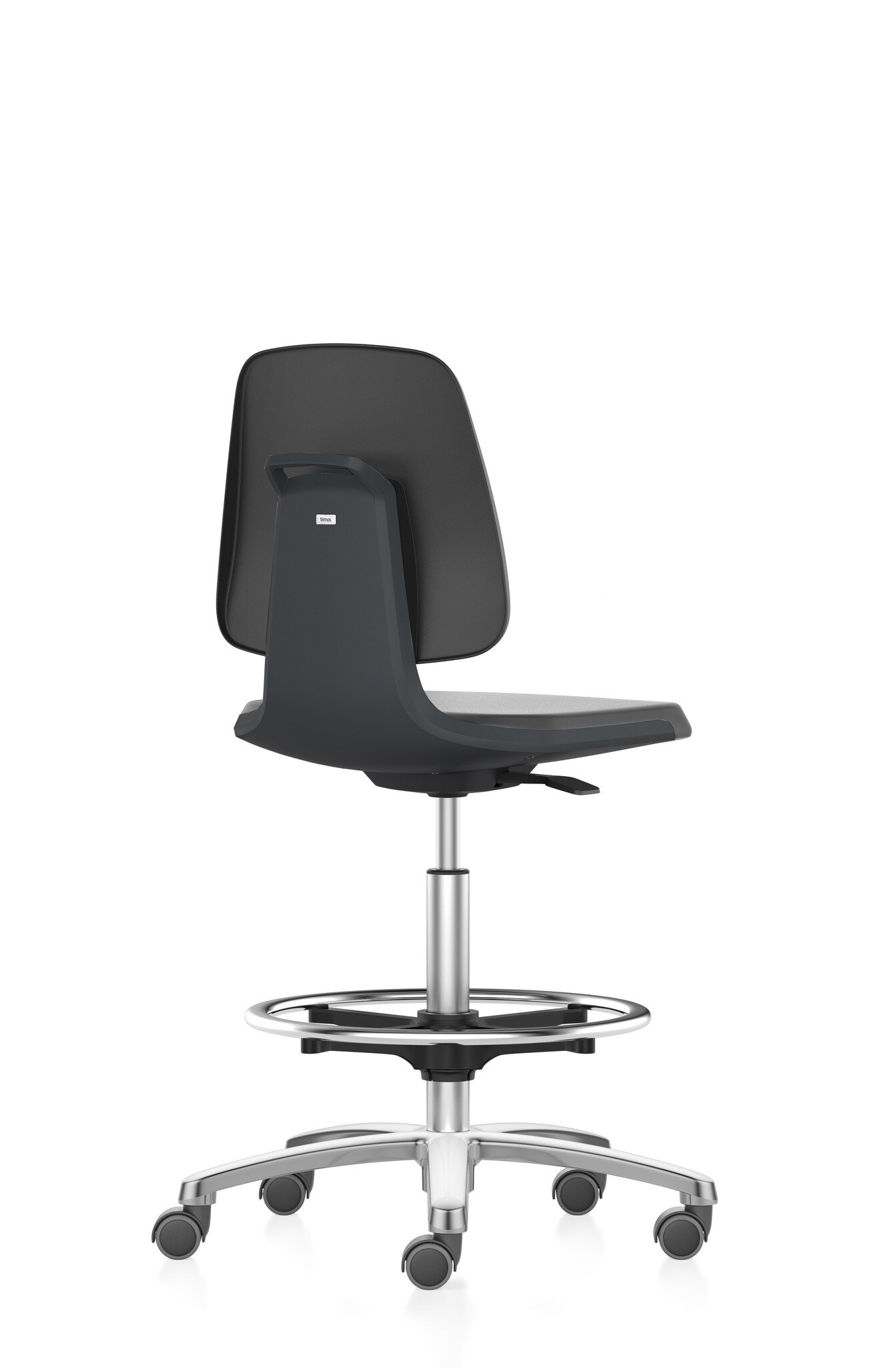 ESD LABSIT 4 Siège de laboratoire, avec roulettes d'assise-stop et repose-pieds, tissu Duotec noir #zoom-1