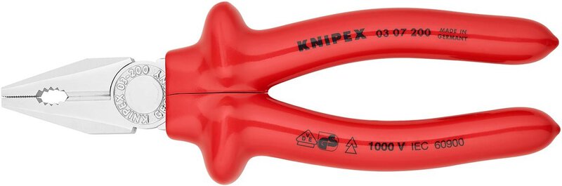 Combination pliers, chrome-plated, dip-insulated, VDE-tested, 200 mm #3