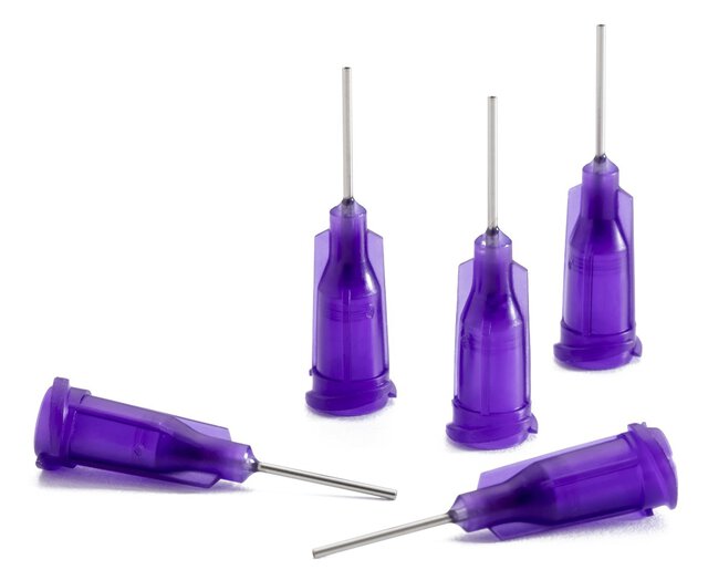 Aiguille de dosage, lilas, 0,5", droite