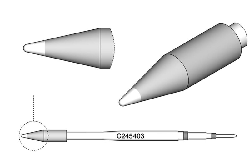 Panne à souder, conique, D : 1 mm HT