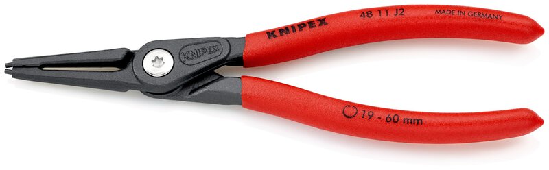 Precision circlip pliers for inner rings in bores covered with anti-slip plastic, grey, atramented 180 mm (SB card/blister) #1