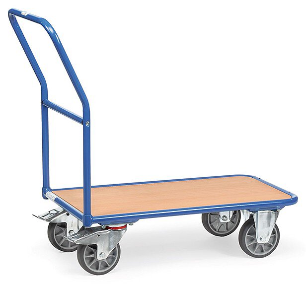 Magazine trolley, 1 wooden shelf, 400 kg, 850 x 500 mm #zoom-1