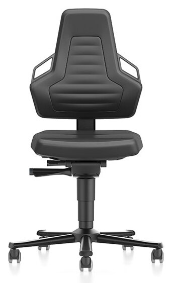 Sedia da laboratorio NEXXIT 2 con rotelle, finta pelle, maniglie antracite #zoom-1