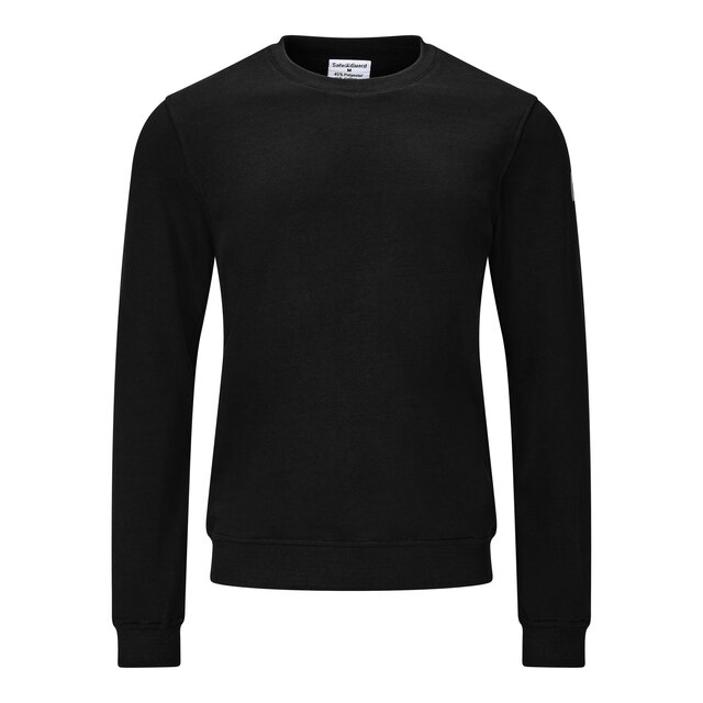 Bluza ESD, okrągły dekolt, czarna, Comfort-Fit