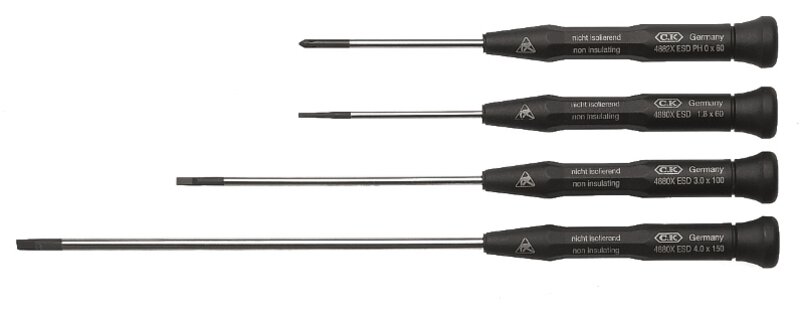 Xonic ESD screwdriver set slotted /PH, 4-piece