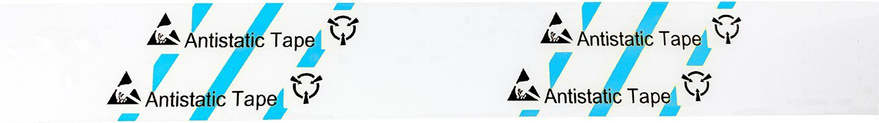 Ruban adhésif ESD avec symbole d'avertissement ESD, transparent/bleu clair, 24mm, 36m #zoom-3