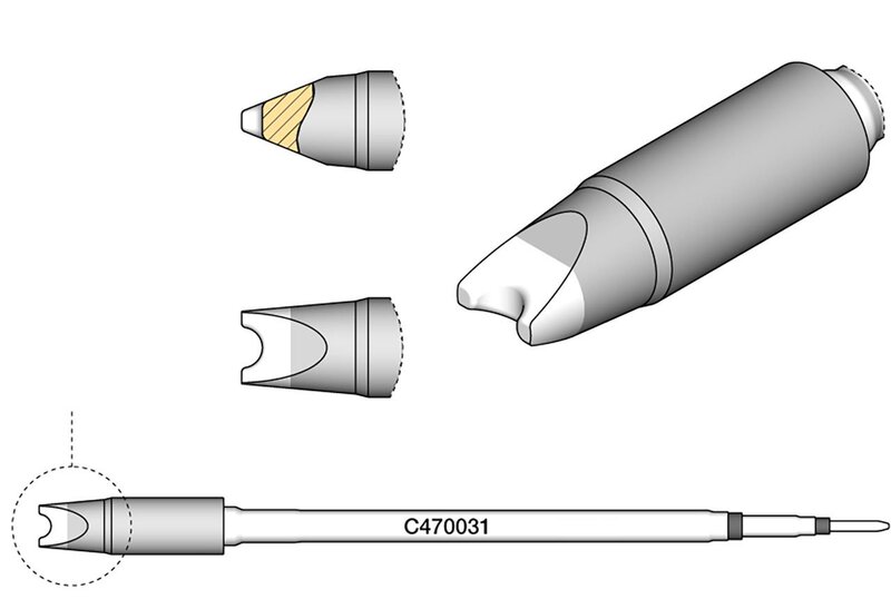 Grot lutowniczy do kabli i złączy wtykowych, śr. 3,2 mm #2