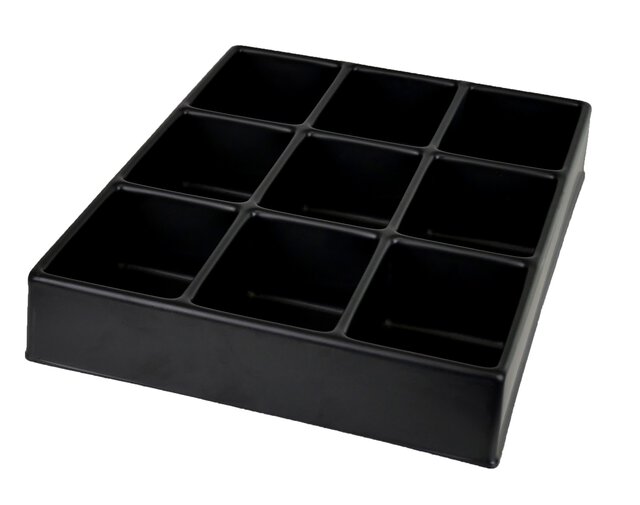 ESD-inzetstuk voor K2000 ESD-koffer, 9 vakken, 102 x 71 mm elk