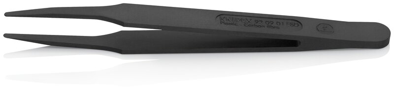ESD plastic tweezers, smooth, blunt, carbon fiber reinforced plastic, 115 mm #2