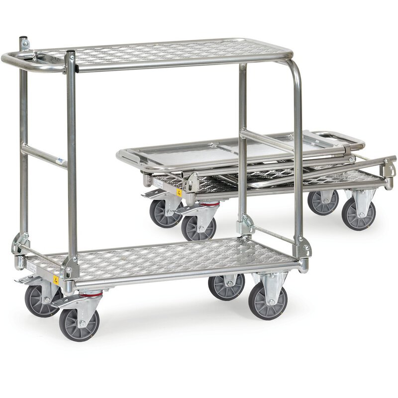 ESD-Klapp-Tischwagen, ALU, Ladefläche 900 x 600 mm