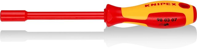 Socket wrench with screwdriver handle, burnished, insulated, wrench size 7 mm, 237 mm