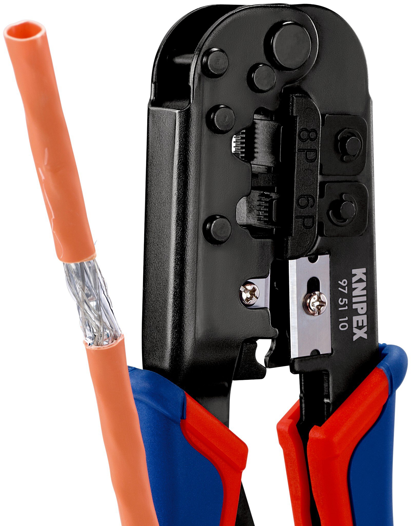 Crimpzange für Westernstecker, brüniert, RJ 11/12 (6-polig) 9,65 mm RJ 45 (8-polig) 11,68 mm, 190 mm, SB Verpackung #zoom-4