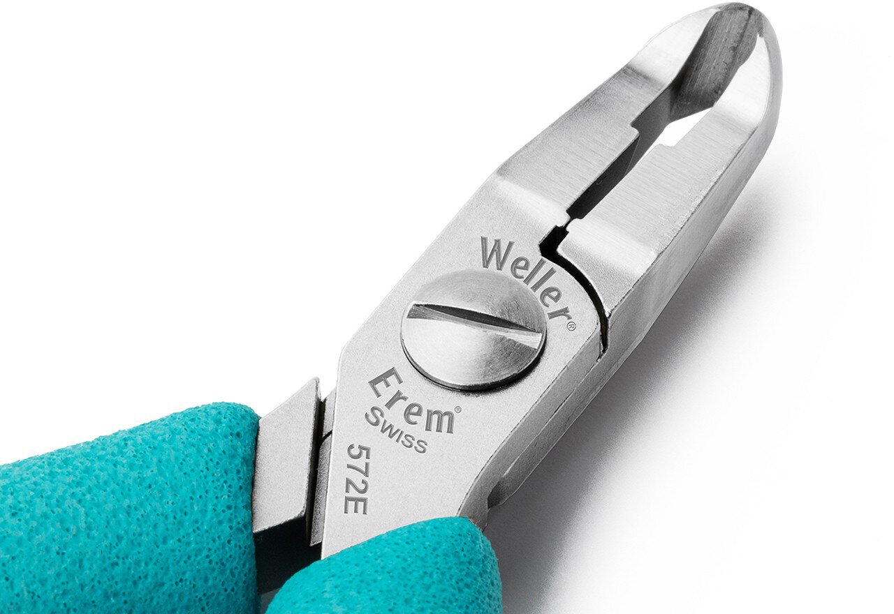 Weller 572E Length Angled Flush Head Tip Cutter 115mm High Grade Steel From ESD Safe #zoom-3