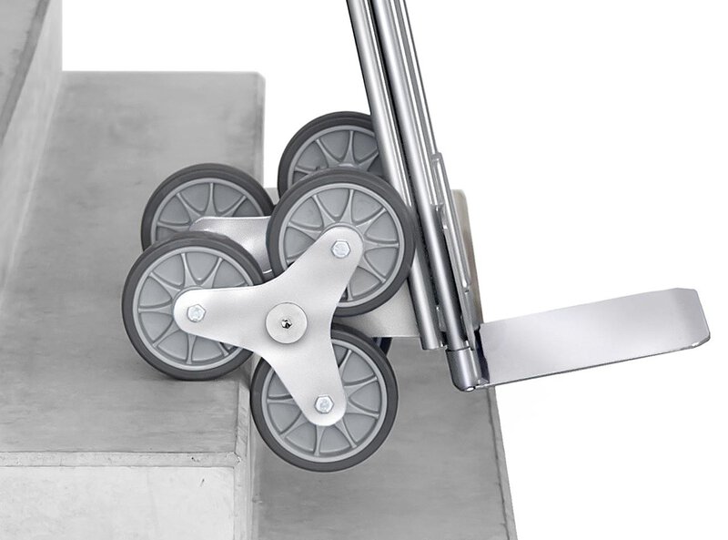 Diable pour escaliers en aluminium 3 roues étoile, 3 roues TPE 160 x 40 mm chacune  #2
