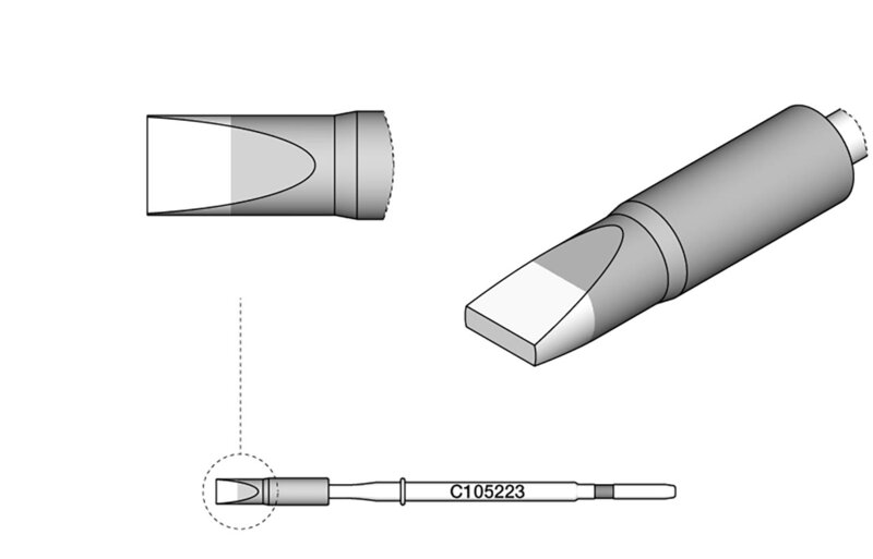 Panne à souder en forme de burin, droite 2,4 x 0,6 mm #2