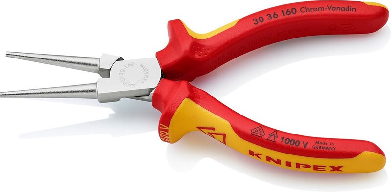 Long nose pliers, chrome-plated, insulated 160 mm #3