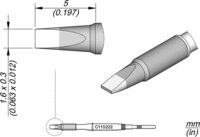Beitelvormige soldeerstift, 1,6 x 0,3 mm, C115222 #thumbnail-1