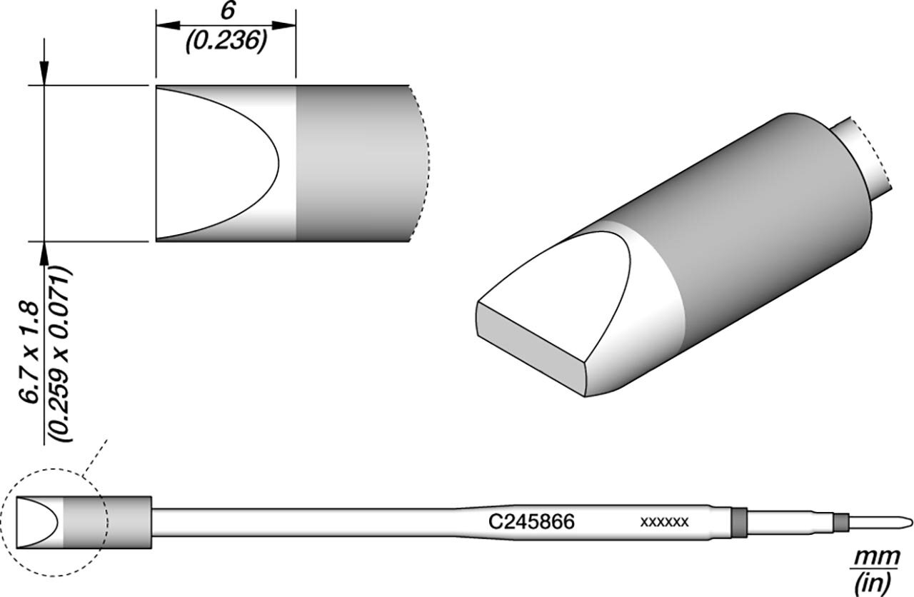 Lötspitze meißelförmig, 6,6 x 1,8 mm, C245866 #zoom-1