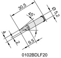 Soldering tip for i-Tool, straight, PLCC blade, 2 mm, 0102BDLF20 #thumbnail-1