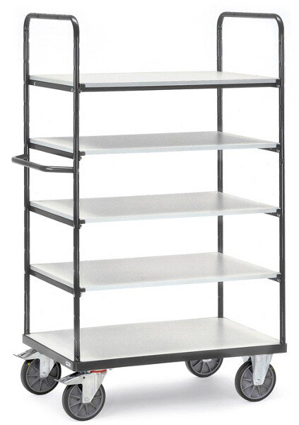 ESD shelf trolley, 5 shelves, 1800 mm height, 600 kg, 1000 x 700 mm #zoom-1
