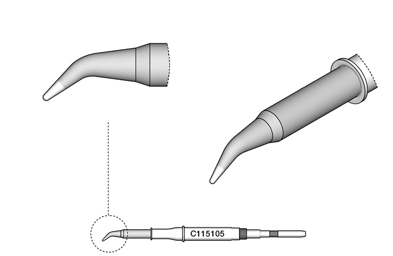 Grot lutowniczy, stożkowy, wygięty, śr.: 0,3 mm #zoom-2