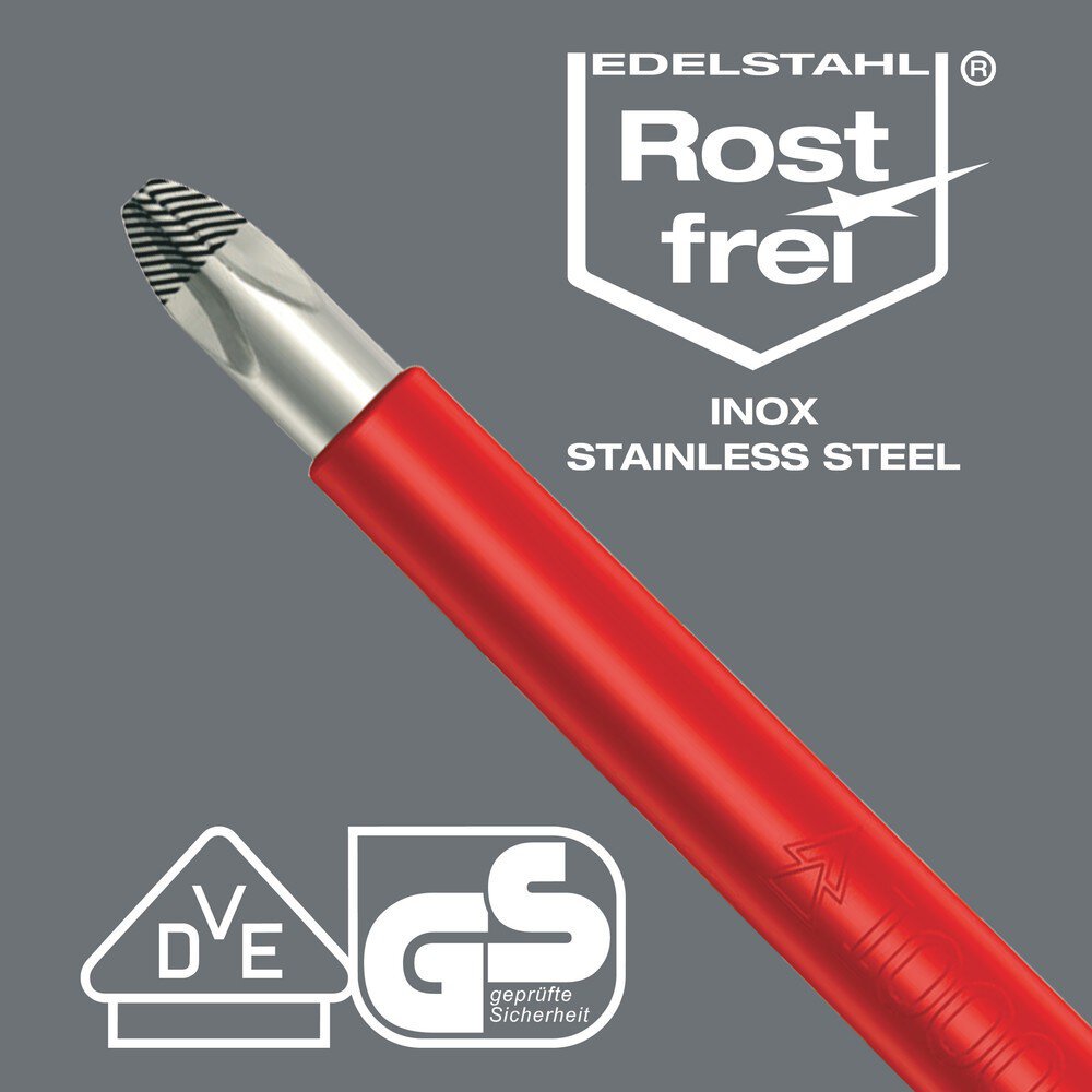 VDE-isolierter Schlitz-Schraubendreher, Edelstahl, 0,8 x 4 x 100 mm #zoom-4