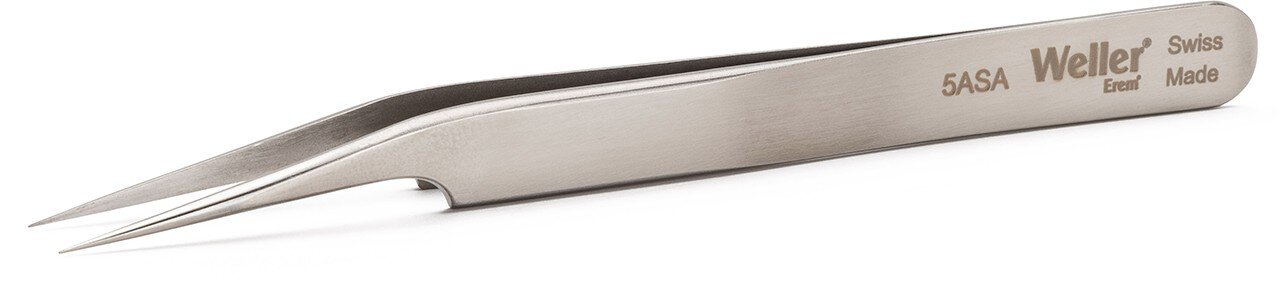 Weller Erem 5ASA Precision Tweezers Lightly Curved 15° Relieved For Applications In Biology, Medicine, Laboratory Technology And Microelectronics #zoom-1