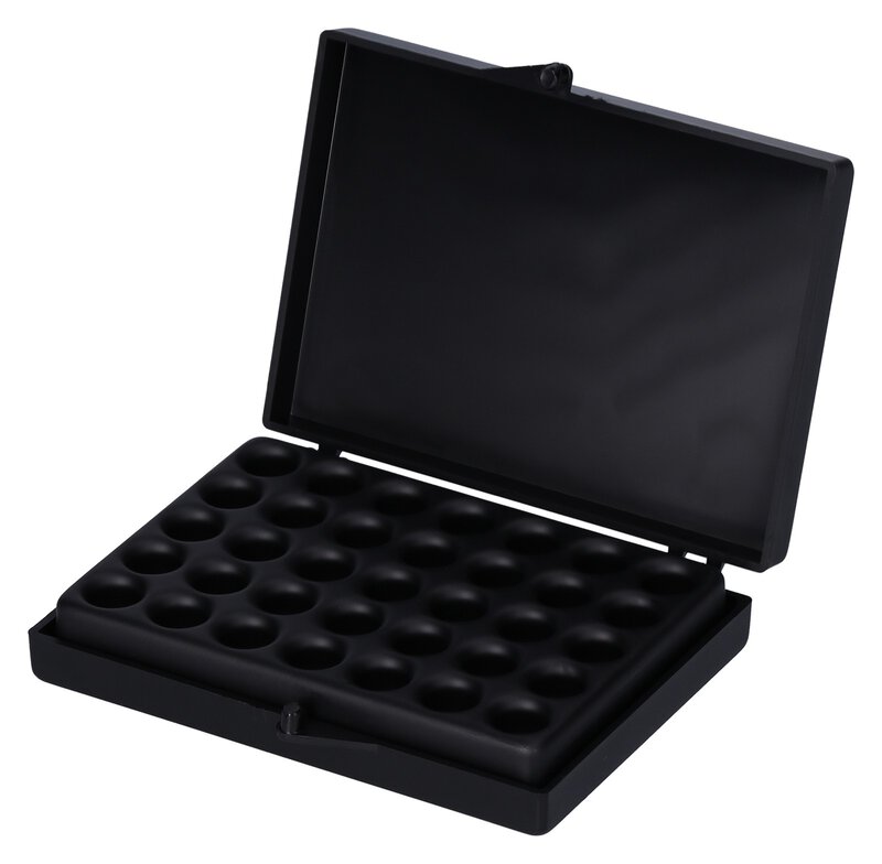 ESD SMD Scharnierdose V5-27 inkl. Einlage, 35 Fächer á 7 x 6 mm, 77 x 55 x 12 mm