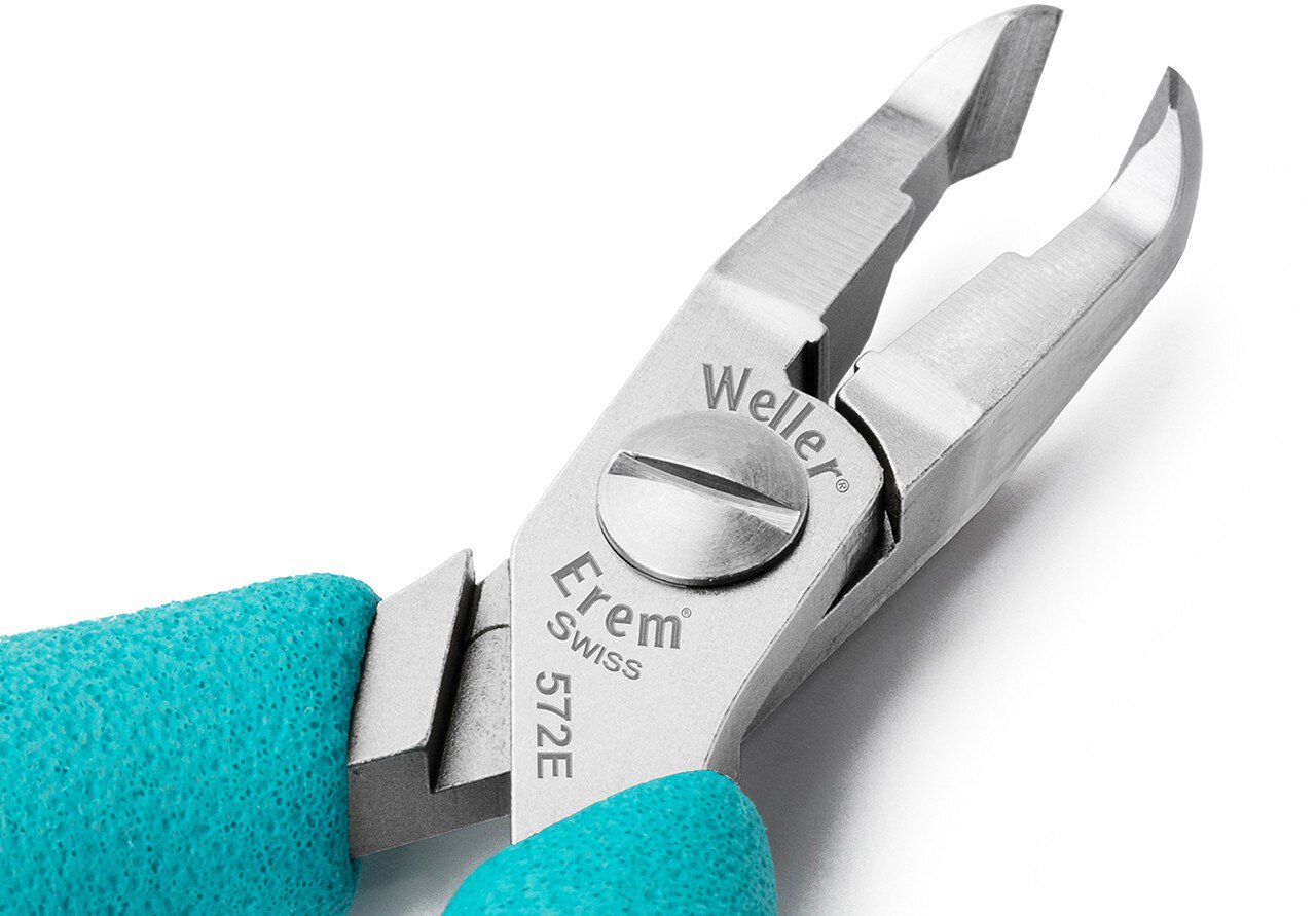 Weller 572E Length Angled Flush Head Tip Cutter 115mm High Grade Steel From ESD Safe #zoom-2