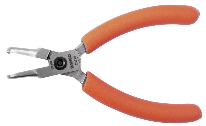 Kompakte Flachrundzangen mit um 90º gebogener Spitze und orangefarbenen PVC-Griffen, 125 mm, Industrieverpackung #3