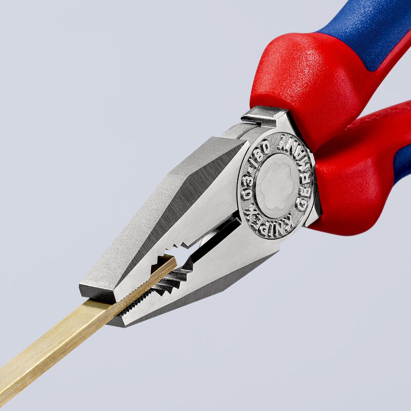 Combination pliers with multi-component sleeves, chrome-plated, 180 mm (SB card/blister) #7