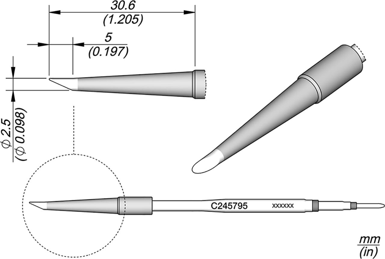 Lötspitze abgeschrägt, D 2,5 mm, C245795 #zoom-1