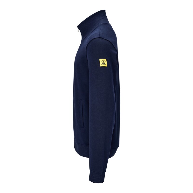 ESD Sweatjacke mit Zipper, marine blau, L, Comfort-Fit #3