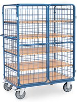 Chariot à plateaux avec portes battantes, charge max. 600kg, 5 plateaux, hauteur 1800mm, 1200x800mm. #thumbnail-2