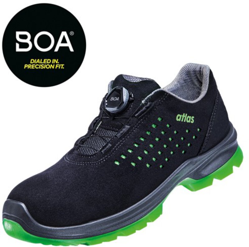 ESD lage schoen SL 9205 XP BOA groen 2.0,W12, S1P, Sportline, unisex, zwart/neon-groen, maat 42 #1