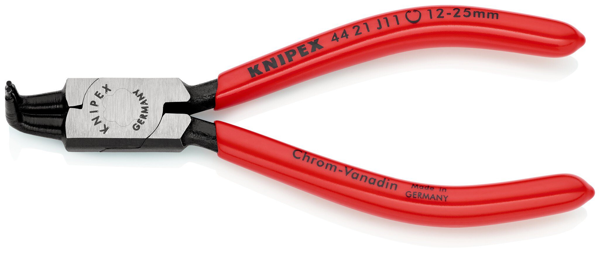 Sicherungsringzange für Innenringe in Bohrungen mit Kunststoff überzogen, 90° abgewinkelt, Ø 12 – 25 mm, schwarz atramentiert, 130 mm (SB-Karte/Blister) #zoom-1