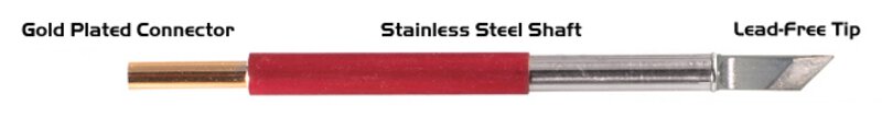 Soldering tip knife shape 4,83mm (0,19"), tin range 2,03mm (0,08")